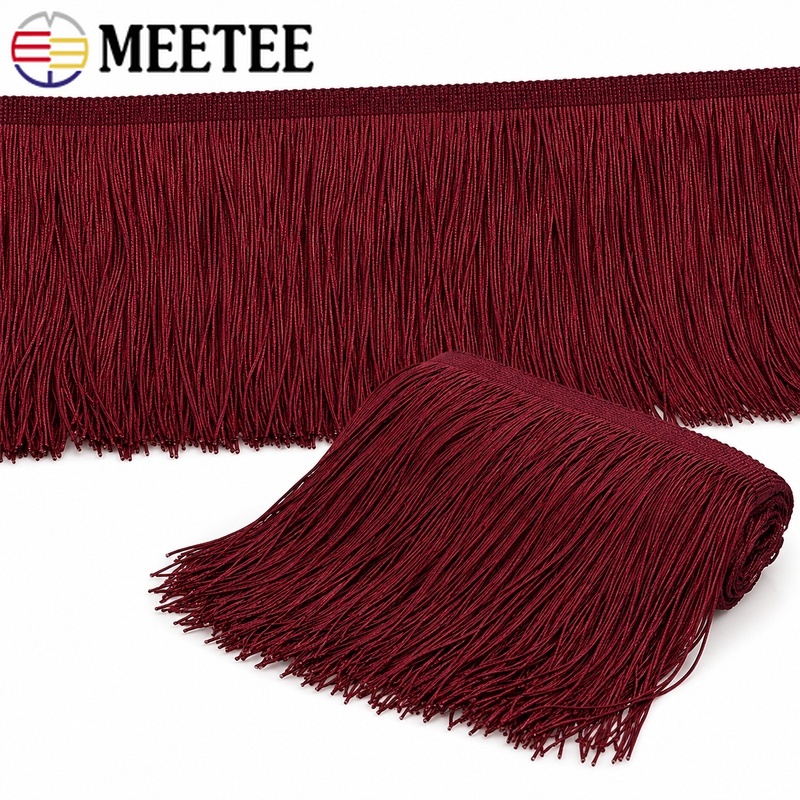 Fringe Ribbon Sewing - 5/10 jardów 10-30cm Czerwone Frędzle z