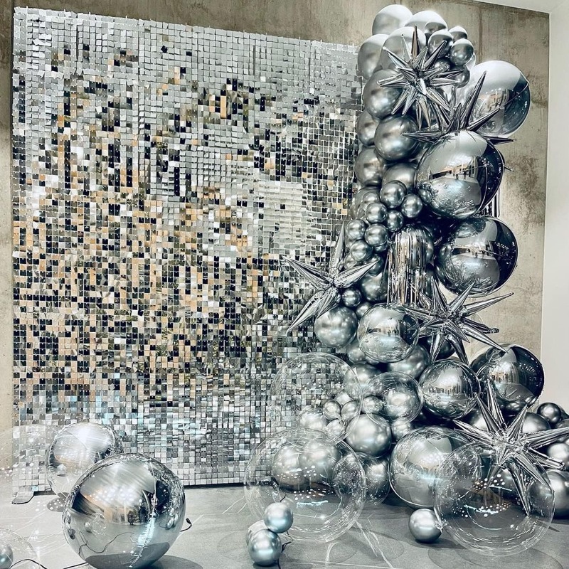 Sequin Fabric Panel - 12/16/18/24 szt. Błyszczące tło ścienne z