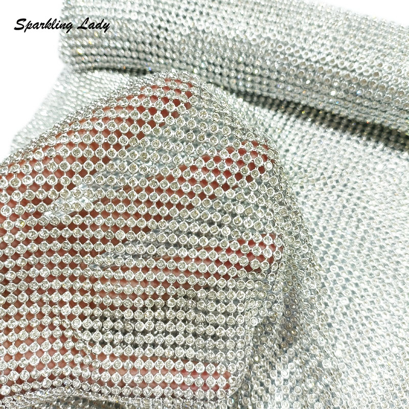 Tkanina z metalowymi dżetami 3 – Crystal Mesh Fabric recenzja i cena
