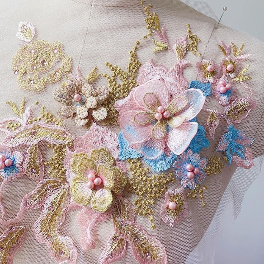 3D kwiaty koronka z koralikami – Applique Patch Flower recenzja i cena