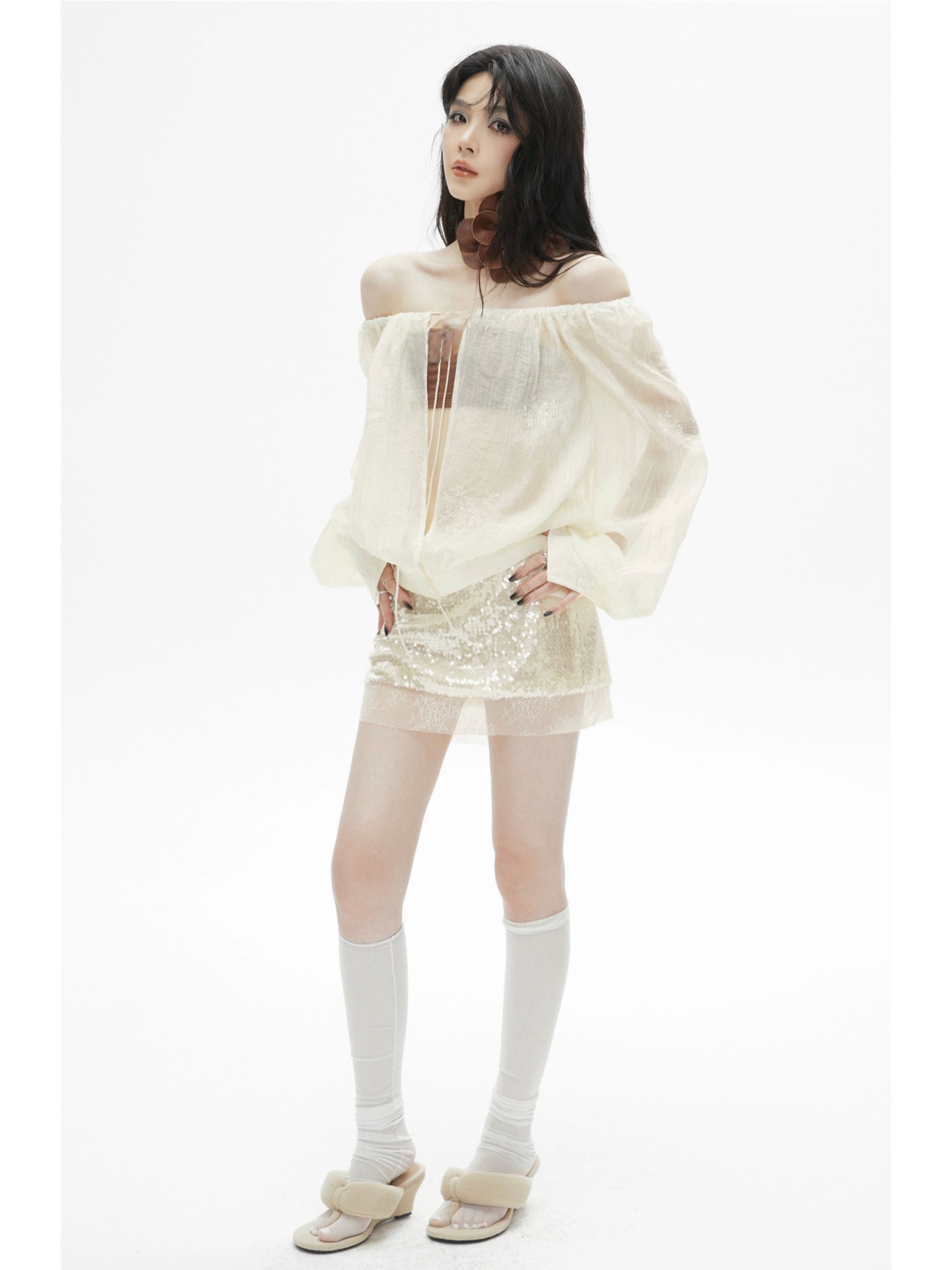 Spódnica z niskim stanem, błys – Sequin Fabric Panel recenzja i cena