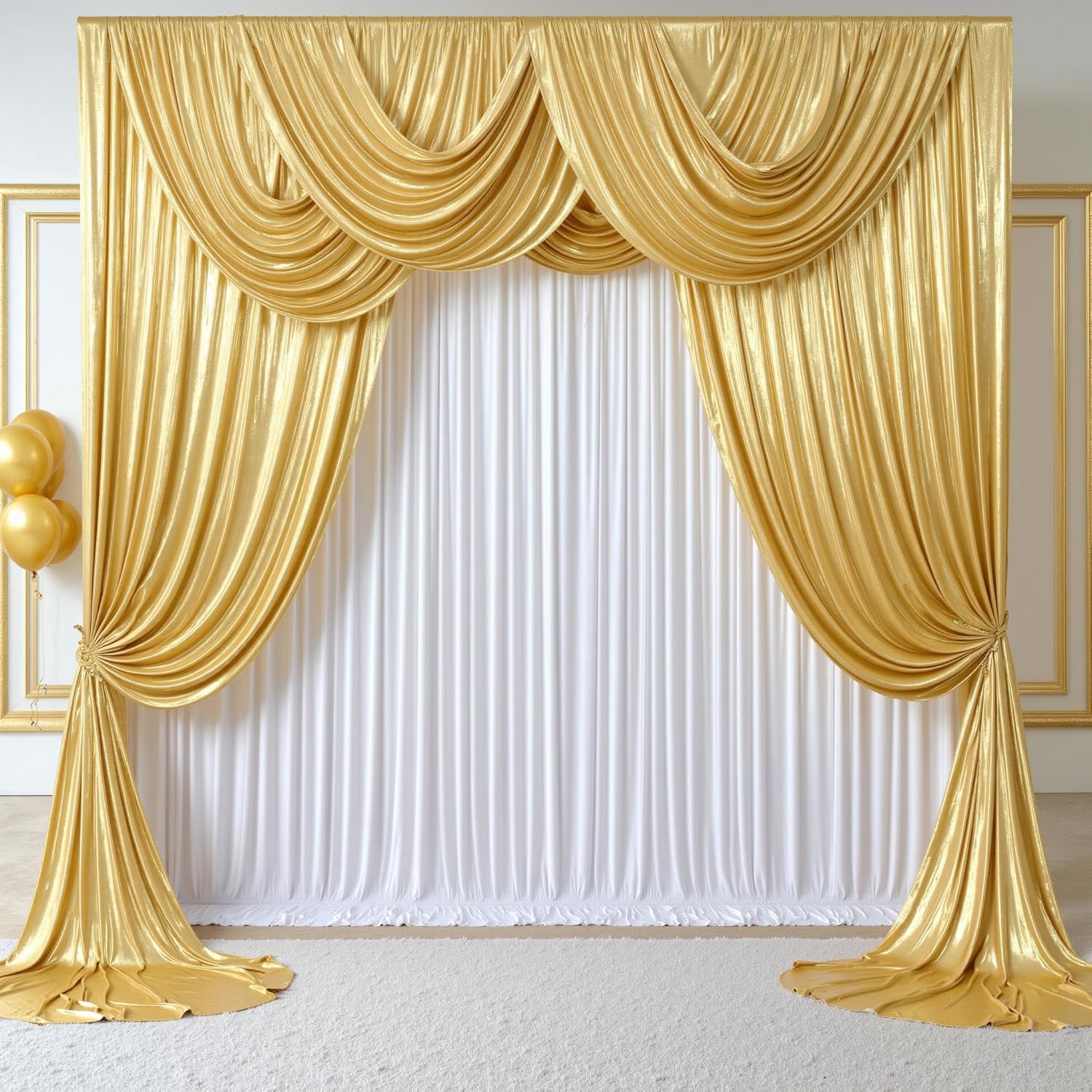 2.3x7FT Bezskładkowa, brokatow – Sequin Fabric Panel recenzja i cena