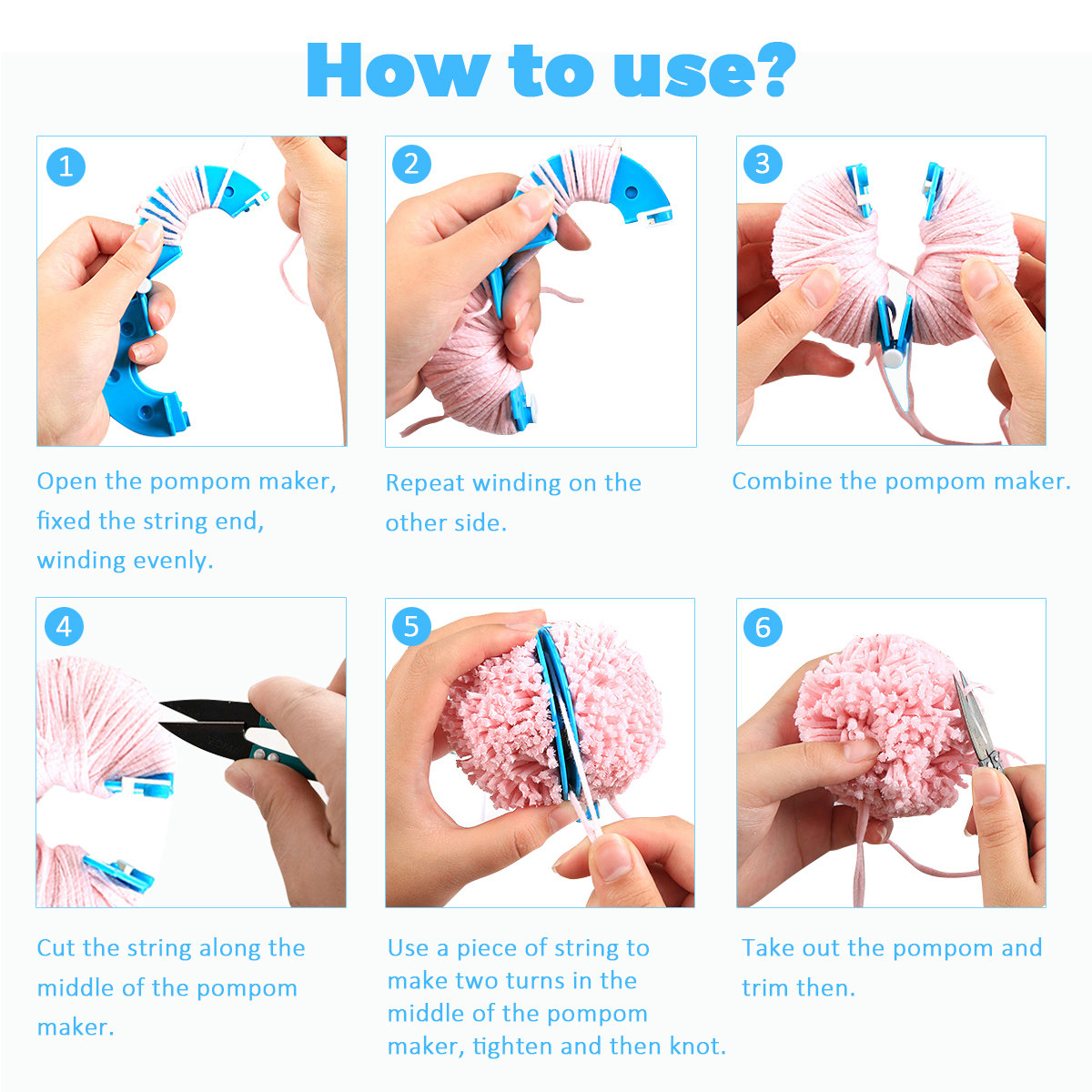 8 szt. przyrządów do robienia  – Pom Pom Maker Tool recenzja i cena